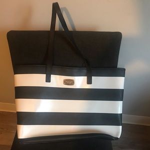 Michael Kors Black & White striped tote bag
